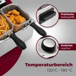 Dubbele Friteuse met Koudezonetechnologie en 5 Liter Capaciteit - 2 Kleine & 1 Grote Mand — thumbnail 5