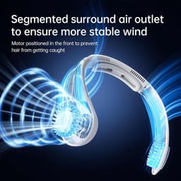 Draagbare Nekventilator met 5 Snelheden en Lange Batterijduur - Handfree Persoonlijke Ventilator — thumbnail 3