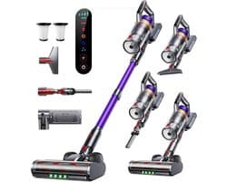 Draadloze stofzuiger met 50 kPa zuigkracht en 65 minuten batterijduur