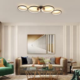 Dimbare LED Plafondlamp met Afstandsbediening - Moderne Ringvormige Lamp voor Woonkamer en Slaapkamer 88cm — thumbnail 5