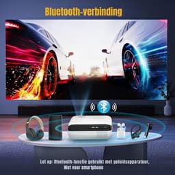 SCH® Draagbare beamer - Beamer - Projector - Mini Beamer - Wit - 24cm x 10cm x 21cm — thumbnail 2