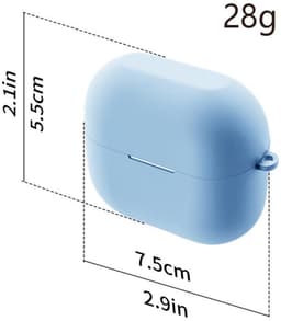 Telestore - hoesje geschikt voor Samsung Galaxy Buds3 FE / Buds 3 / 3 Pro soft case cover - licht blauw - TPU hoesje Beschermhoes - Samsung Galaxy Buds3 FE / Buds 3 / 3 Pro Cover - Buds3 hoesje - gel hoesje met sleutelhanger — thumbnail 4
