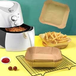 Livé® Airfryer Papiertjes 100 stuks – Anti-aanbak & Vetvrij – Voor Bakken & Grillen — thumbnail 2