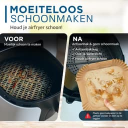 ONE Emporium airfryer papieren liners – 120 stuks – Ø 20 cm – vetvrij & hittebestendig (tot 230 °C) – geschikt voor Ninja/Cosori/Tower — thumbnail 9