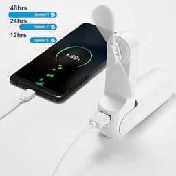 Draagbare Handventilator met Oplaadbare Batterij – Stil & Inklapbaar — thumbnail 3