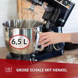 Professionele Keukenmixer met 6.5L Kom en 6 Snelheden - Ideaal voor Brood, Taarten en Meer — thumbnail 2