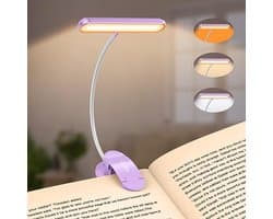 Oplaadbare Leeslamp met 19 Leds en 3 Kleurtemperaturen – Flexibele Klemlamp voor Lezers