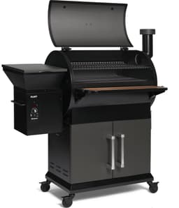 Pelletroker BURNHARD® Constante Hitte, 24u Roken, 70-230°C, 9kg Pelletkamer, Roestvrijstalen Roosters, Opklapbare Voortafel, Onderkast, UV-hoes – FLINT — thumbnail 4