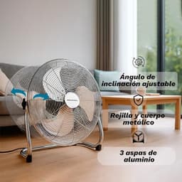 Industriële Vloerventilator 45 cm met 3 Snelheden en Verstelbare Hellingshoek - Hoog Vermogen - Metaal — thumbnail 3
