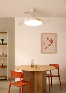 CREATE - Plafondventilator 40W stil met intrekbare bladen met licht - Ø108cm - Zand - Afstandsbediening - WIND CLEAR STUDIO — thumbnail 4