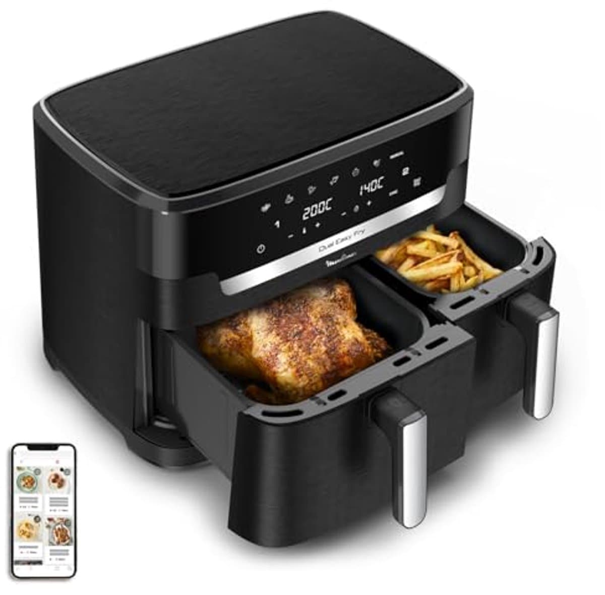 Luchtfriteuse met dubbele mand 11L - 7 automatische programma's - Voor 8 personen — afbeelding 1