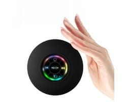 Bluetooth speaker - luidspreker bluetooth -Badkamer Waterbestendig draadloze LED- Zuignap Mini Bluetooth - Luidspreker Draagbare - stereoluidsprekers voor buitensporten - Zwart