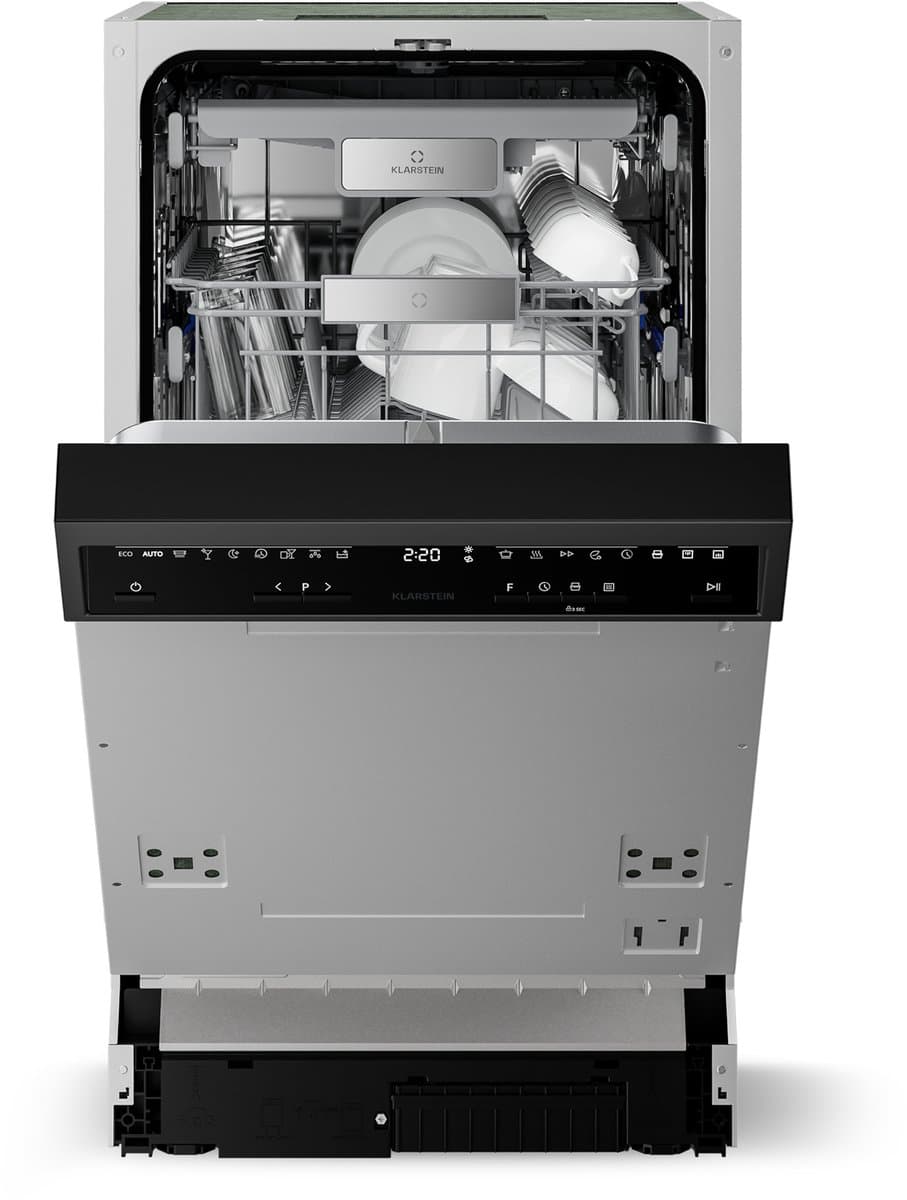 Klarstein Vaatwasser Velaire inbouwvaatwasser 45 cm - half inbouw, 10 couverts, 9 programma's, stil 42 dB, energieklasse B, AquaStop, kinderslot, inbouwvaatwasser - Vaatwasmachine - voor Keuken - Energiezuinig - Dishwasher — afbeelding 1
