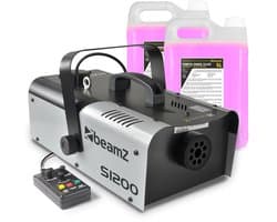 BeamZ S1200 MKII rookmachine met 10 liter rookvloeistof en afstandsbediening - 1200W