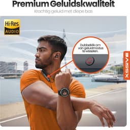 Xssive BTNB01 - Sport Oordopjes - Bluetooth Oortjes met Nekband - Draadloze Oordopjes - Extra lange batterijduur - Earbuds voor Sporten, Fitness, Hardlopen - Zwart — thumbnail 4