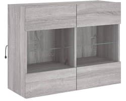 TV wandmeubel met LED-verlichting - 78,5x30x60,5 cm - Grijs Sonoma - Modern en Ruimtebesparend