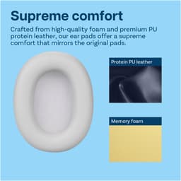 Vervangende Oorkussens voor Sony WH-1000XM6 Noise Cancelling Hoofdtelefoon van MMOBIEL - Memory Foam en Protein PU Koptelefoon Oorkussens - Noise Isolation Earpads – Zilver — thumbnail 4