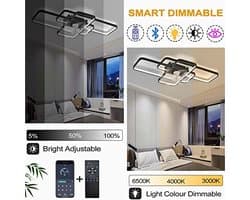 Moderne Dimbare Plafondventilator met LED Verlichting voor Woonkamer en Slaapkamer - 80W, 72CM, met Afstandsbediening