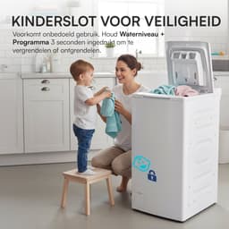 Heinner HWM-TL6010C++ Bovenlader Wasmachine 6 kg – 15 Programma’s – 1000 tpm – LED Display – 15 Min Snelprogramma – Trommelreiniging – Wit – 5 Jaar Garantie — thumbnail 8