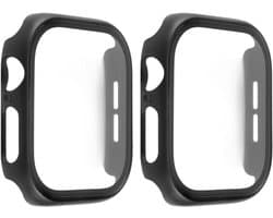 2-pack harde hoes voor Watch SE-serie 6, 5, 4, 46 mm met gehard glazen schermbeschermer voor iPhone - Beschermende case met screenprotector en accessoires