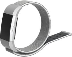 Nylon Smartwatch bandje - Geschikt voor Fitbit Charge 2 nylon bandje - zeeschelp - Strap-it Horlogeband / Polsband / Armband
