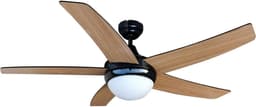 Lindby - Plafondventilatoren met verlichting - 2lichts - Staal, MDF, glas - H: 38.5 cm - E14 - zwart, eik — thumbnail 3