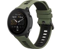 kwmobile 1x horlogebandjes geschikt voor Garmin Forerunner 965 / 955 / 945 / 745 bandje - Smartwatch bandjes van TPU - Activity tracker horloge band in donkergroen / zwart