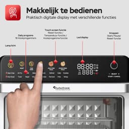 TurboTronic AFO310 Airfryer XXL en Vrijstaande Mini oven – Enkel Deur - 34 Liter – Zilver — thumbnail 7