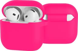 Case - Geschikt voor Apple AirPods 4 - Siliconen Hoes met Clip - Silicone Hoesje Cover - Roze — thumbnail 1