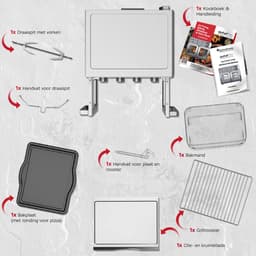 TurboTronic AF32MFD Airfryer Oven XXL – Dubbele Deur – 32L Vrijstaande Mini Oven – Heteluchtoven – Zilver — thumbnail 6