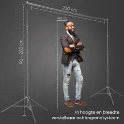 Pixetool Green Screen Doek 2,8 m x 1,8M met Achtergrondsysteem 2 x 2M - Fotostudio - Green Screen Studio - Greenscreens Doeken - Inclusief Zwart en Wit Achtergronddoek - Inclusief 4 klemmen — thumbnail 5
