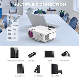 Mygroot - Mini Projector - Videoprojector - 7000 Lumen - Home Theater - 240 Inch Display - 90,000 Uur Lcd. — thumbnail 3
