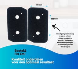 Fixem Geschikt voor Bosch Siemens 12007650 Droger filter van condensor wasdroger droogkast schuimfilter - 230x125x20 mm - 2 Stuks — thumbnail 8