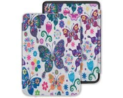 Lunso - Geschikt voor Kobo Clara HD hoes (6 inch) - sleep cover - Vlinders