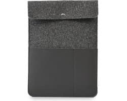 Laptop hoes BEAU -16 inch - Laptopsleeve - Zwart - Gerecycled wolvilt en appelleer - Duurzaam