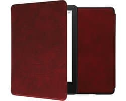 kwmobile e-reader hoesje geschikt voor Amazon Kindle Paperwhite 11. Generation 2021 hoes - Ereader flip case met standaard - Kunstleren e reader cover - Indian Sun design in donkerrood