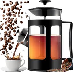 Koffiemaker French Press 1000ML Zwart - Koffie / Thee maker 1 Liter — thumbnail 1