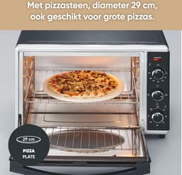 Bak-Toastoven met Convectiefunctie 1800 W Incl. Pizzasteen - Zilver/Zwart - 2058 Wacht Mee — thumbnail 2