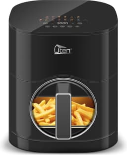 Uten Airfryer XXL 200E - Dual Blaze Technologie - Hetelucht friteuse - 5.5 liter - 14 programma's - 40ºC tot 200ºC - PFAS vrij - 2000W - Rond Venster - Zwart — thumbnail 1