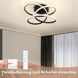 Moderne LED Plafondlamp Zwart Vlinder Design - Dimbaar met Afstandsbediening voor Woonkamer of Gang — thumbnail 5