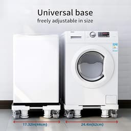Verrijdbaar Onderstel voor Wasmachine en Droger - Verstelbaar en Multifunctioneel met 4 Zwenkwielen en 8 Steunvoeten — thumbnail 3