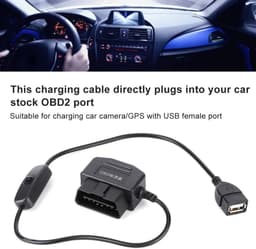 18.7in II Power Kabel - 2 naar USB Oplader Kabel - Dash Cam Hardwire Kit met 16Pin Connector voor Auto GPS DVR Dash Camera — thumbnail 3