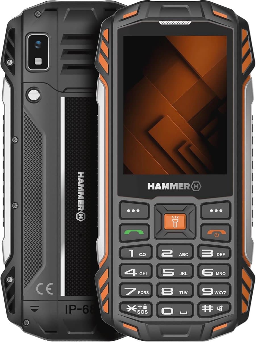 Mobiele telefoon met drukknop, Ontgrendeld, 128 MB, 4000 mAh, 2,8 inch IPS-scherm, IP68, FM-radio, 3,5 mm, 2 MP camera, Dual-SIM — afbeelding 1