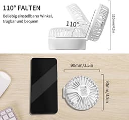 Draagbare Mini Ventilator Met Koele Verneveling - USB Oplaadbaar, 5 Snelheden, Vouwbaar en Geschikt voor Kantoor en Reizen — thumbnail 2