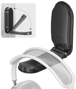 Opvouwbare Hoofdtelefoonstandaard met Zelfklevende Hoofdbanden – Muurmontage Koptelefoon Clip voor Gaming Accessoires - Zwart — thumbnail 1