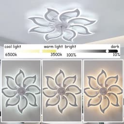 Moderne grote plafondventilator met dimbare verlichting en afstandsbediening — thumbnail 3