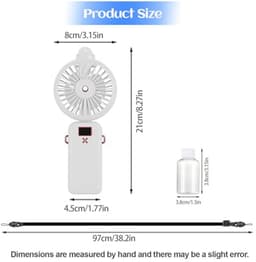 Opvouwbare Handventilator met Waterkoeling - 5000 mAh - USB Oplaadbaar en 5 Snelheden — thumbnail 1