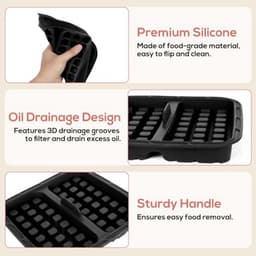 Set van 2 siliconen wafelvormen voor Airfryer - Ideale accessoires voor luchtfriteuse — thumbnail 5