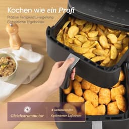 Turbo Tower Heteluchtfriteuse met 2 Kamers - 10,8 Liter Double Stack Airfryer voor Efficiënt Koken — thumbnail 5