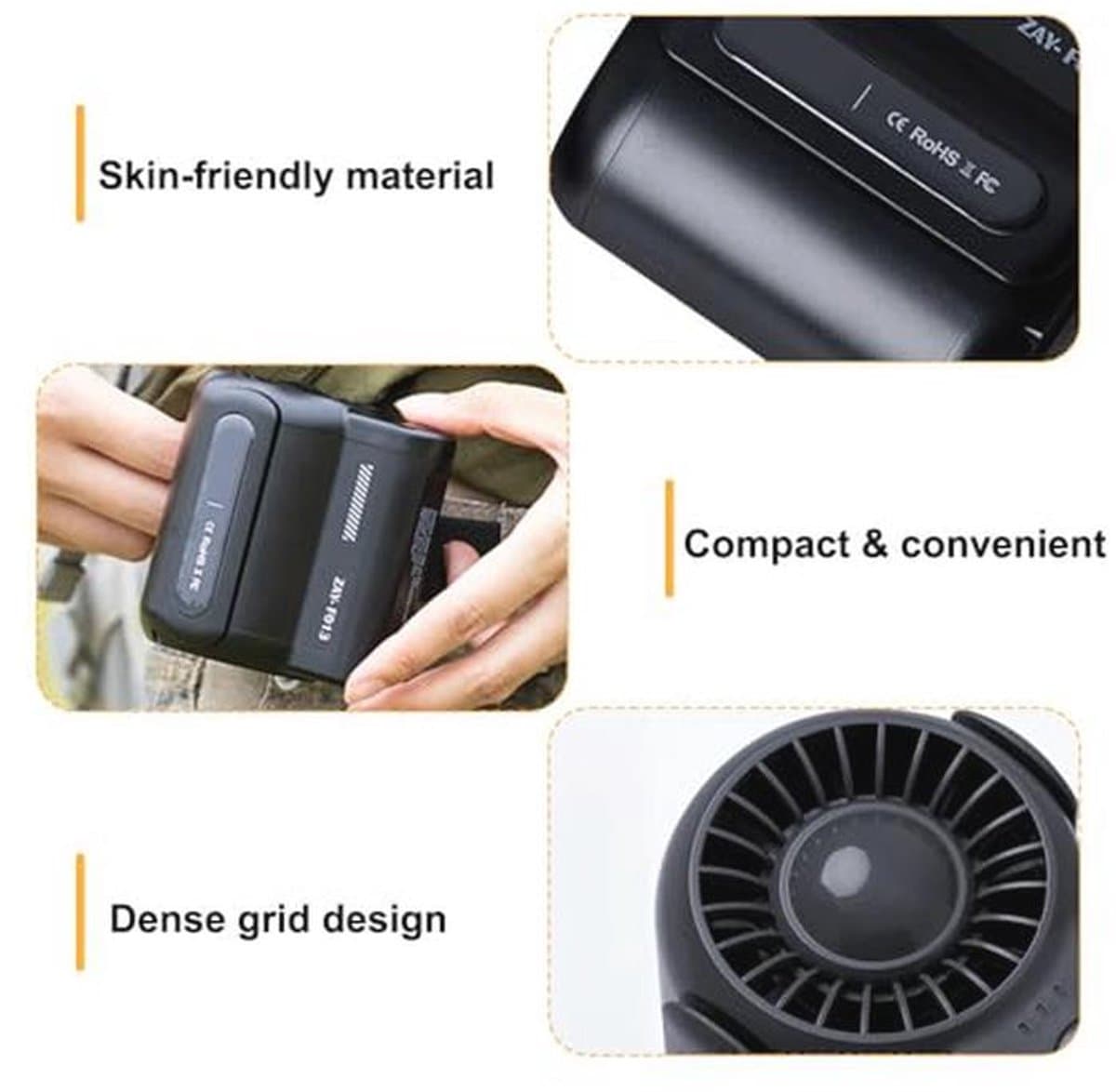 Draagbare Tailleclip Ventilator met 3 Snelheden - USB Oplaadbare Ventilator voor Buitenactiviteiten — afbeelding 1